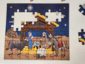 puzzle of nativity scene